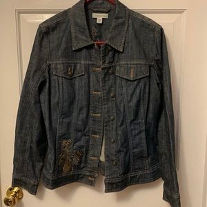 Coldwater Creek women’s embroidered jean jacket
